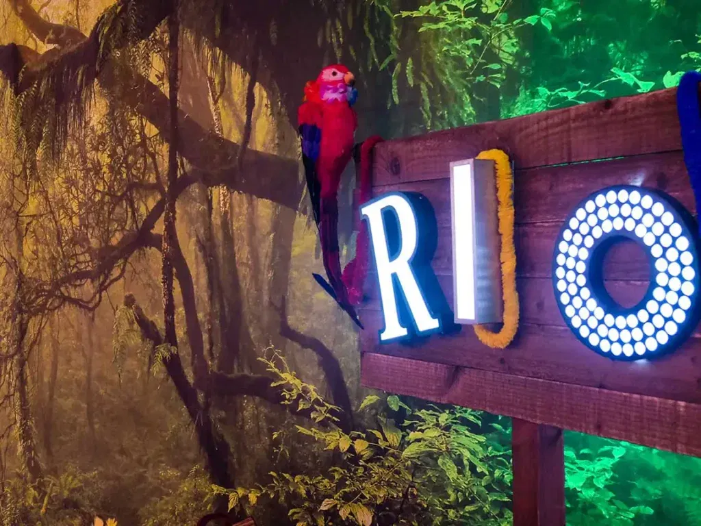 Rio carnival sign for event